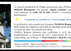 Conférence de Frédéric Rognon à Orléans sur la non-violence